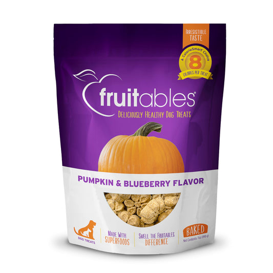 Fruitables Crunchy Baked Dog Treats - Pumpkin & Blueberry - 7 Ounces, Model Number: 2157