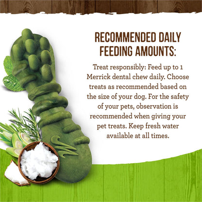 Merrick Fresh Kisses Natural Dental Chews Infused With Coconut And Botanical Oils For Tiny Dogs 5-15 Lbs - 78 ct. Box