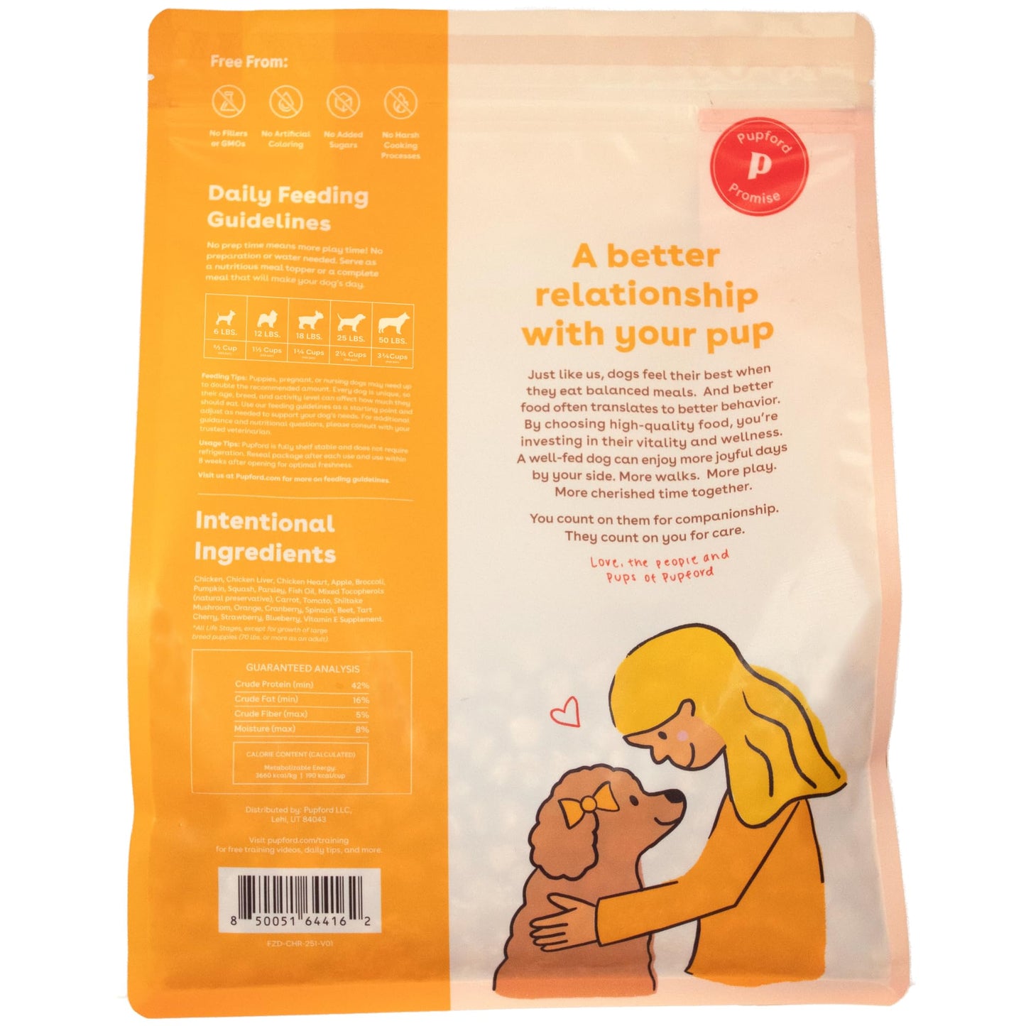 Pupford Good Dog Food, Freeze-Dried Raw, High-Protein, Superfood Ingredients, Vet-Approved, No Fillers or Artificial Additives (Chicken Recipe, 25 oz)