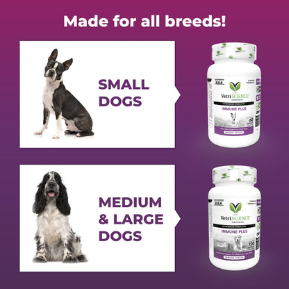 VetriScience Immunity Health Easy-Open Capsules, 22 Antioxidants for Cell Advance, Immune Plus Supplement for Small Breed Dogs, Immune and Allergy Support, 60 Count