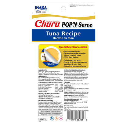 INABA Churu Pop'N Serve Jelly Cat Treat with Vitamin E & Taurine, 1.2 Ounce Cup, 8 Cups, Tuna Recipe
