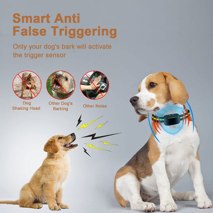 VIWIK Bark Collar for Large Medium Small Dogs, Rechargeable Smart Dog Bark Collar with Beep Vibration and Shock, Anti Barking Collar Dog Training with 4 Adjustable Sensitivity, Automatic Bark Collars