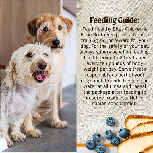 Healthy Bites Grain Free Dog Treats, Soft Treats With Bone Broth for Dogs, Chicken And Bone Broth Recipe - 16 oz. Pouch