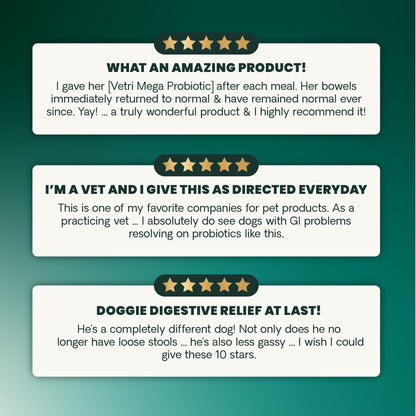 VetriScience Extra Strength Gut Health Easy-Open Capsules, Mega Probiotic and Prebiotic Digestive Supplement for Dogs and Cats, for Diarrhea and Immune Support, 7.5 Billion CFU Per Capsule, 120 Count