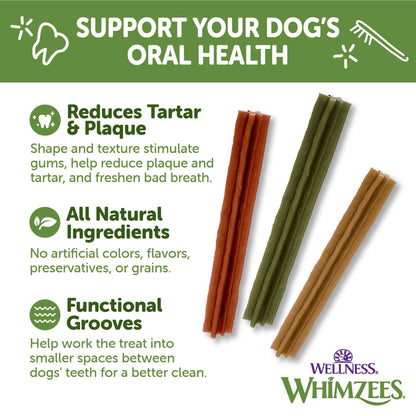 Whimzees Wellness Stix Dog Dental Treats, Natural Chews, Small Size Stick, (28 Count)