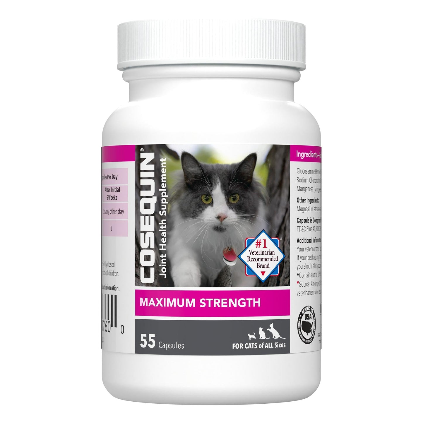 Nutramax Cosequin Joint Health Supplement for Cats - With Glucosamine and Chondroitin, 55 Capsules