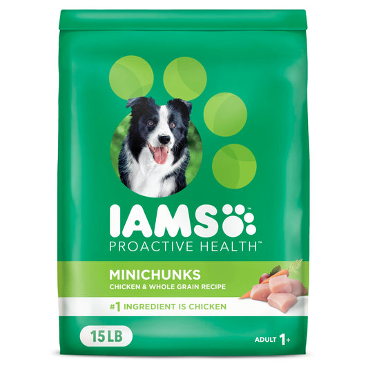IAMS Proactive Health Minichunks Adult Dry Dog Food with Real Chicken, 15 lb. Bag