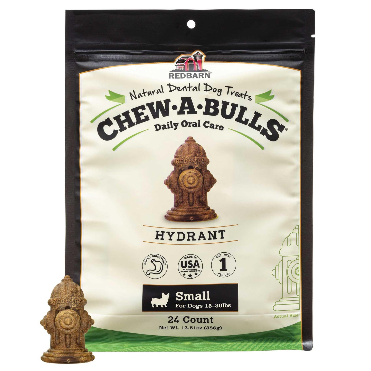 Redbarn Chew-A-Bulls (Size: Small, Shape: Hydrant, 24-Count (Pack of 1))