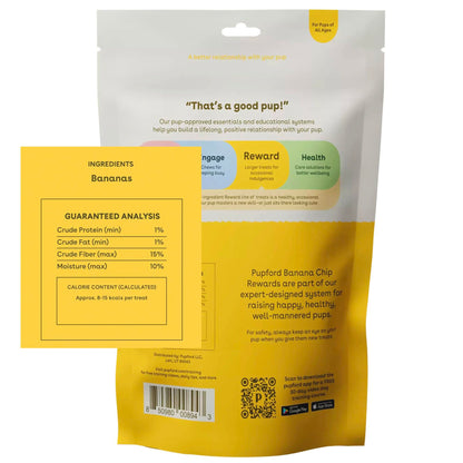 Pupford Freeze Dried Banana Chip Puppy & Dog Treats, Natural, Healthy, Low-Calorie Reward for Small, Medium, and Large Breed Dogs (3 oz)