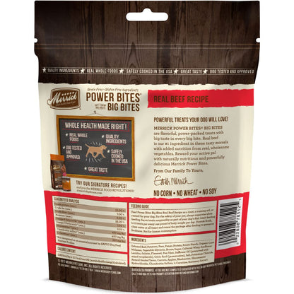 Merrick Power Bites Dog Treats Big Bites, Beef and Sweet Potato Recipe - 6 oz Bag