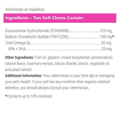 Nutramax Cosequin for Cats Joint Health Supplement, Contains Glucosamine for Cats, Plus Chondroitin and Omega-3s, Supports Joint and Skin and Coat Health, Soft Chews, 60 Count