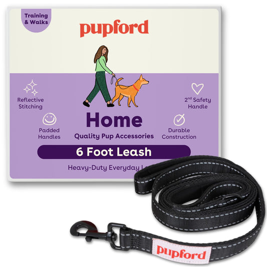 Pupford 6 Foot Double Handle Heavy Duty Training Leash for Dogs