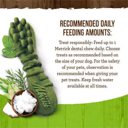 Merrick Fresh Kisses Natural Dental Chews Infused With Coconut And Botanical Oils For Large Dogs Over 50 Lbs - 22 ct. Box