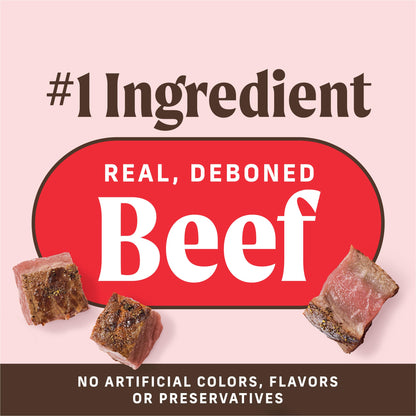 Merrick Power Bites Natural Soft And Chewy Real Meat Dog Treats, Grain Free Snack With Real Beef Recipe - 6 oz. Bag