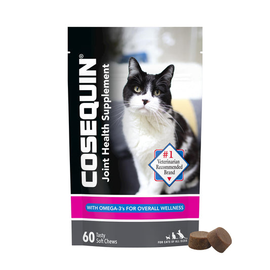 Nutramax Cosequin for Cats Joint Health Supplement, Contains Glucosamine for Cats, Plus Chondroitin and Omega-3s, Supports Joint and Skin and Coat Health, Soft Chews, 60 Count