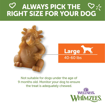 Wellness WHIMZEES Hedgehog Dog Dental Treats, Natural Chews, Large Size, (6 Count)