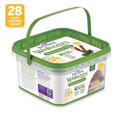 Whimzees Wellness Variety Pack Dog Dental Treats, Natural Chews, Medium Size, (28 Count)