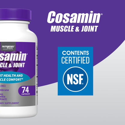 Nutramax Cosamin® Muscle & Joint, Works to Decrease Cartilage Breakdown, Protects Joints, and Reduces Muscle Soreness, 74 Capsules