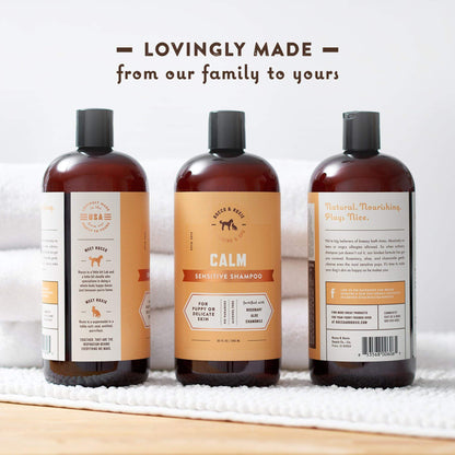 Rocco & Roxie Supply Co. Dog Shampoo and Conditioner - Soothe Oatmeal Shampoo for Itch Relief, Calm Hypoallergenic Shampoo for Sensitive Skin, and Shine Argan Oil Pet Wash - Puppy Bathing Supplies
