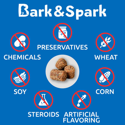 BARK&SPARK NO Poo Treats - Prevent Dog Poop Eating - Coprophagia Treatment - Stool Eating Deterrent - Probiotics & Enzymes - Digestive Health + Breath Aid - 120 Soft Chews - USA Made - Liver