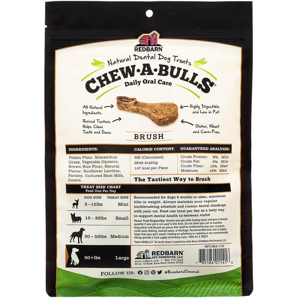 Redbarn Chew-A-Bulls (Size: Large, Shape: Brush, 6-Count (Pack of 1))