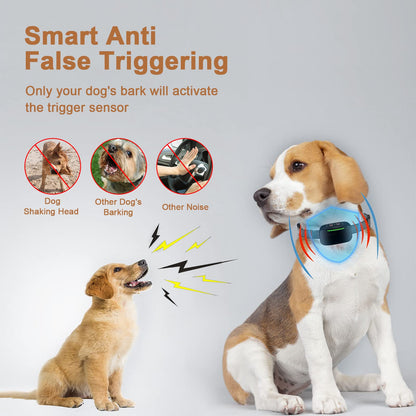 VIWIK Dog Bark Collar for Large Medium Small Dogs, Smart Bark Collar, Rechargeable Anti Barking Collar Dog Training with 4 Adjustable Sensitivity, Beep, Vibration and Shock Automatic Bark Collars