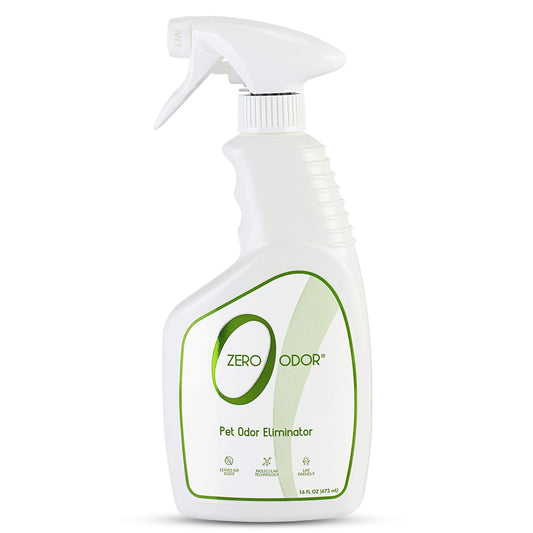 Zero Odor - Pet Odor Eliminator for Strong Odor, Eliminate Air & Surface Odors – Patented Molecular Technology Best For Carpet, Furniture, Beds Smell Great Again (Over 400 Sprays Per Bottle)