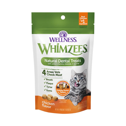WHIMZEES Wellness Cat Dental Treats, Natural Chews, Chicken Flavor, (2 Ounce Bag)