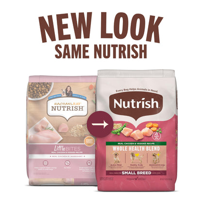 Nutrish Little Bites Small Breed Premium Natural Dry Dog Food, Real Chicken & Veggies Recipe, 6 Pounds (Packaging May Vary), (Rachael Ray Nutrish)