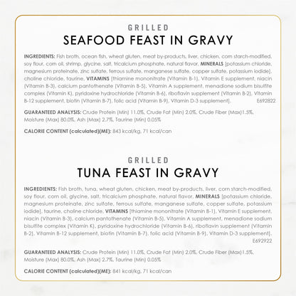 Purina Fancy Feast Grilled Wet Cat Food Seafood Collection in Wet Cat Food Variety Pack - (Pack of 24) 3 oz. Cans