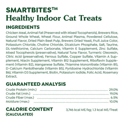Greenies Feline Smartbites Healthy Indoor Natural Treats for Cats, Tuna Flavor, 4.6 oz. Pouch (Pack of 1)