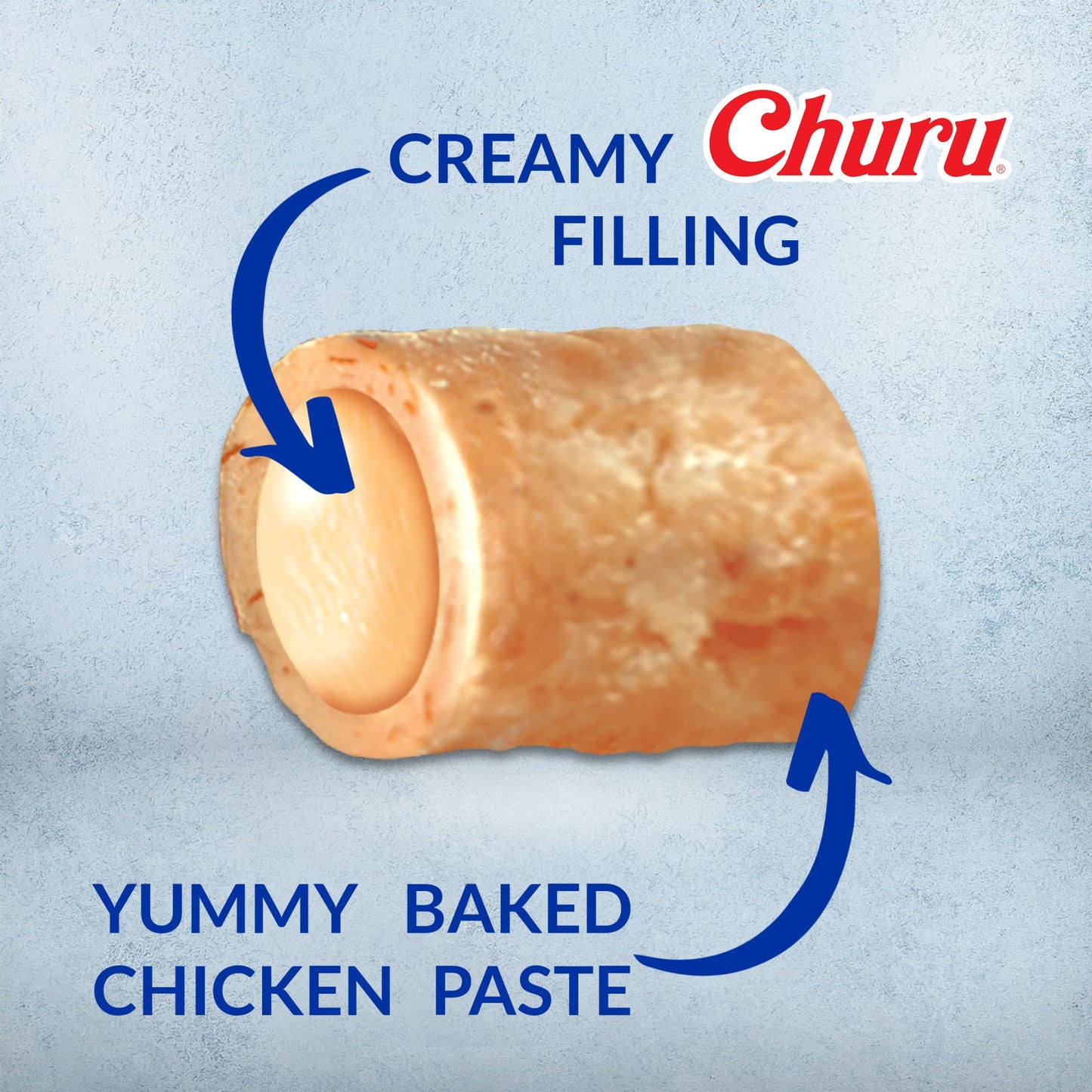 INABA Churu Bites for Cats, Soft/Chewy Baked Chicken Wrapped Churu Filled Cat Treats with Vitamin E, 0.35 Ounces per Tube, 18 Tubes Total (3 Tubes per Pack), Chicken Recipe