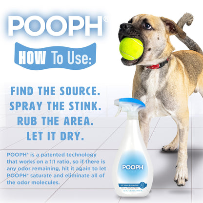 Pooph Pet Odor Eliminator, 32oz Spray, 2-Pack - Dismantles Odors on a Molecular Basis, Dogs, Cats, Freshener, Eliminator, Urine, Poop, Pee, Deodorizer, Natures, Puppy, Fresh, Clean, Furniture, Potty