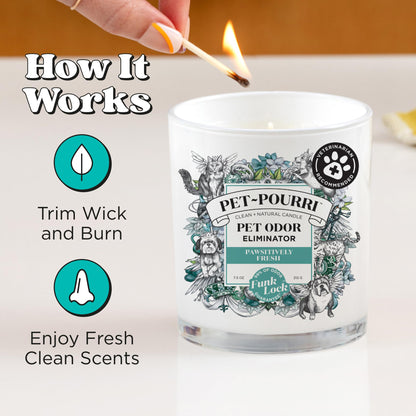 Poo-Pourri Pawsitively Fresh Pet Deodorizer Candle – Pet Safe Plant Based Ingredients & Wax – Vet Approved – Aromatherapy & Air Freshener for Pet Odor – Scented with Pineapple, Jasmine, & Pear