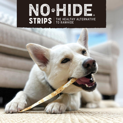 Earth Animal No Hide Strips Venison Flavored Natural Treats | No Rawhide | Quick & Thin Dog Chews | 1.5 Oz