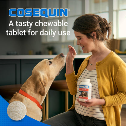 Nutramax Laboratories Cosequin Maximum Strength Joint Health Supplement for Dogs - With Glucosamine, Chondroitin, and MSM, 60 Chewable Tablets