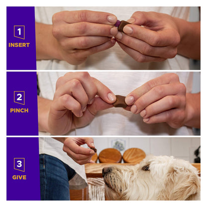 VETRISCIENCE Extra Large Pinchers Pill Hiders Chews, Non-Greasy Pill Wrap with Probiotics for Dogs, Disguise Pills, Capsules and Tablets, Soft and Chewy, Gut and Immune Health, Peanut Butter, 2 Pack