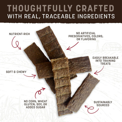 Earth Animal Wisdom Air-Dried Jerky From the Land Recipe | Dog Treats | Dog Snacks | Premium Natural Red Meat Jerky Strips | 4 oz | Made in the USA (Pack of 1)