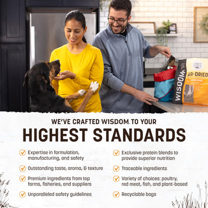 Earth Animal Wisdom Air Dried Dog Food | Chicken Recipe Premium Natural Dog Food | All Breeds & Ages | Made in The USA | 2 Pound Bag