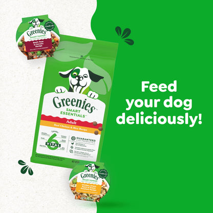 Greenies Smart Topper High Protein Wet Mix-in for Dogs, Chicken, Green Beans, and Sweet Potatoes Recipe & Beef, Peas, and Carrots Recipe Variety Pack, 8 Trays of 2oz.