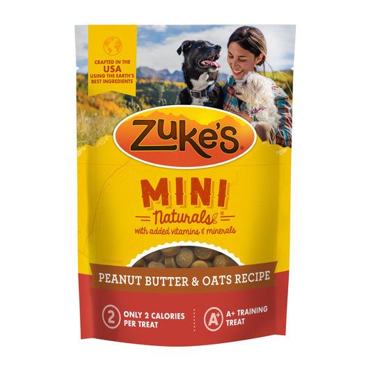Zuke’s Mini Naturals Dog Training Treats for Dogs of All the Sizes, Pet Treats made with Real Peanut Butter, 16 oz. Resealable Pouch - 16 oz. Bag