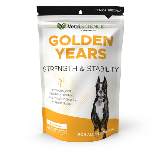 VetriScience Senior Healthy Hip & Joint Soft Chews, GlycoFlex Glucosamine, Green-Lipped Mussel, and Carnitine Joint Supplement for Senior Dogs, Soothe Joint Discomfort, Chicken, 120 Count
