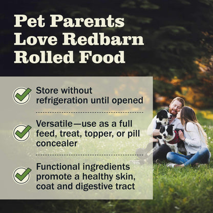 Redbarn Pet Products All-Natural Premium Rolled Dog Food, Chicken Recipe - Soft Semi-Moist Wet Formula for High Protein Diet, Training Rewards, & Treat Pill Concealer - 4 lb, 1 Count