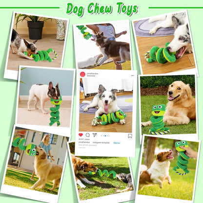 VIWIK Interactive Plush Squeaky Toys for Large, Medium, Small Dogs - Smart Breed Puppy Toys for Boredom, Tug of War, Teething