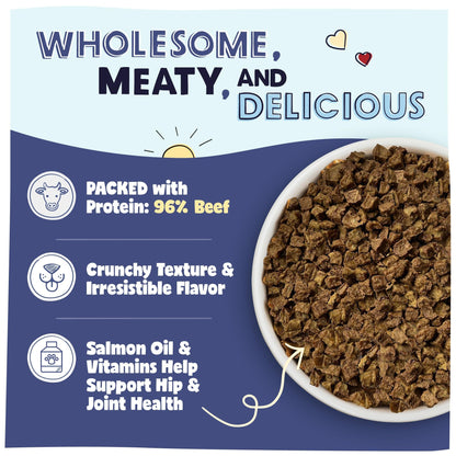 Pawstruck Air Dried Dog Food with Real Beef, Grain-Free, Made in USA, Non-GMO & Vet Recommended, High Protein Limited Ingredient Full-Feed for All Breeds & Ages, 2lb Bag