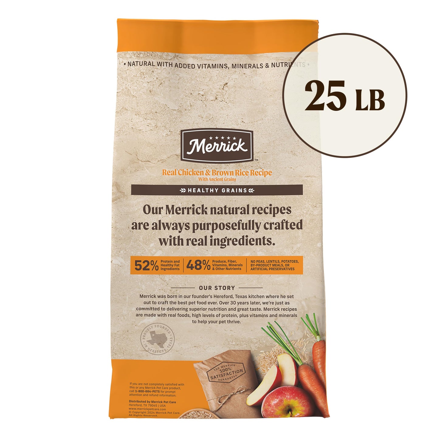 Merrick Healthy Grains Premium Adult Dry Dog Food, Wholesome And Natural Kibble With Chicken And Brown Rice - 25.0 lb. Bag