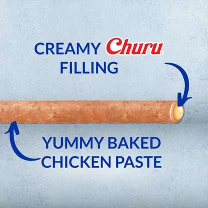 INABA Churu Rolls for Dogs, Soft & Chewy Baked Chicken Wrapped Filled Dog Treats, 0.42 Ounces Each Tube, 64 Tubes Total, Chicken with Salmon Recipe