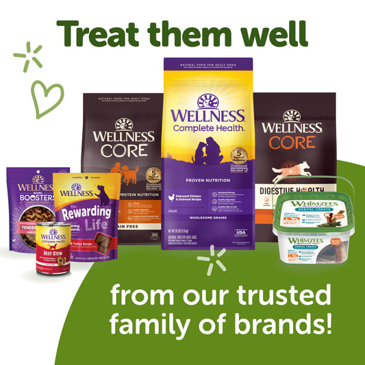 Wellness WHIMZEES Ricebone Dog Dental Treats, Natural Chews, Large Size, (9 Count)