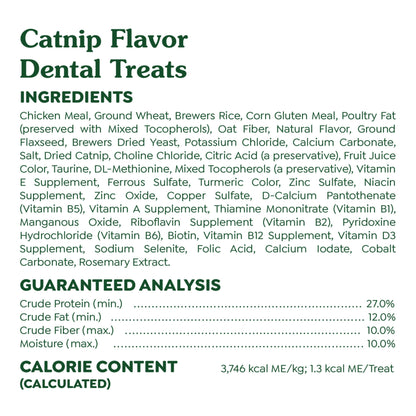Greenies Feline Adult Dental Cat Treats, Catnip Flavor, 4.6 oz. Pack