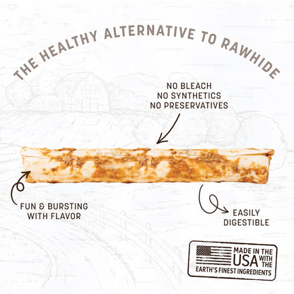 Earth Animal No Hide Large Beef Flavored Natural Rawhide Free Dog Chews Long Lasting Chew Sticks | Treats for Large Dogs | Great for Aggressive Chewers, 7 oz